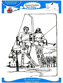 Çocuklar İçin Kayak Boyama Sayfaları 